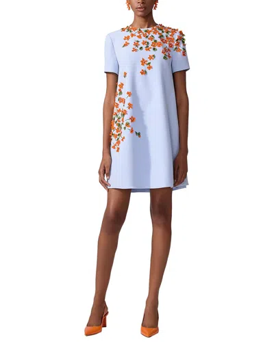 Carolina Herrera Embellished A-line Dress In Blue