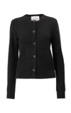 Carolina Herrera Embellished All Over Sequin Wool Cardigan In Black
