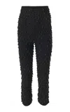 Carolina Herrera Embellished Bi-stretch Wool Tailored Skinny Pants In Black
