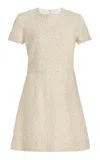 Carolina Herrera Embellished Bi-stretch Wool Tailoring Mini Dress