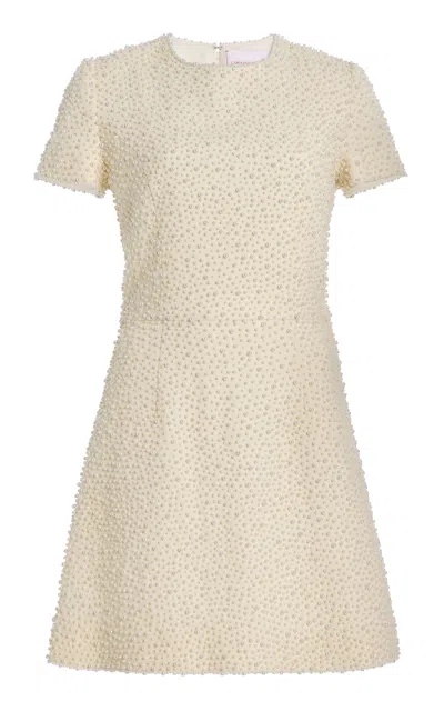 Carolina Herrera Embellished Bi-stretch Wool Tailoring Mini Dress