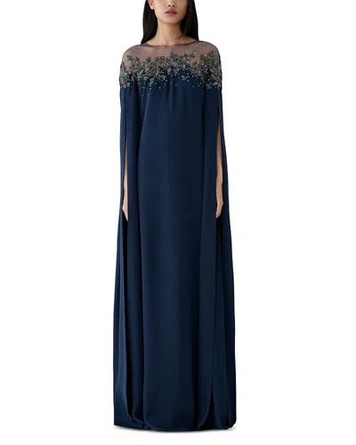Carolina Herrera Embellished Caftan Dress In Blue