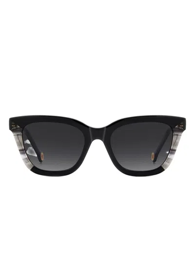 Carolina Herrera Embellished Cat-eye Sunglasses In Brown