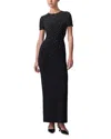 Carolina Herrera Crystal Embellished Stretch Crepe Column Gown In Black