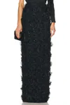 Carolina Herrera Flower Embellished Maxi Column Skirt