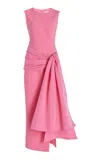 Carolina Herrera Sleeveless Hip-sash Column Dress In Pink