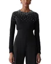 Carolina Herrera Embellished Crewneck Sweater In Black