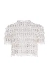 Carolina Herrera Embellished Crop Top In Ivory