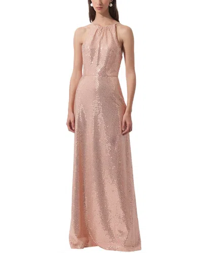 Carolina Herrera Embellished Halter Neck Gown In Pink