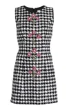 Carolina Herrera Houndstooth-pattern Mini Dress In Black,white