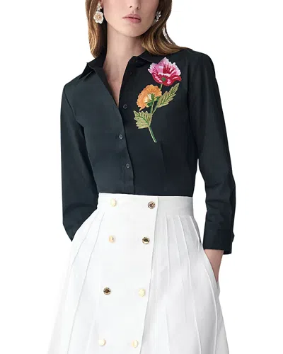 Carolina Herrera Embellished Icon Shirt In Black