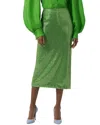 Carolina Herrera Embellished Midi Skirt In Green