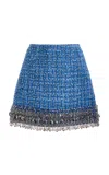 Carolina Herrera Embellished Mini Skirt In Blue