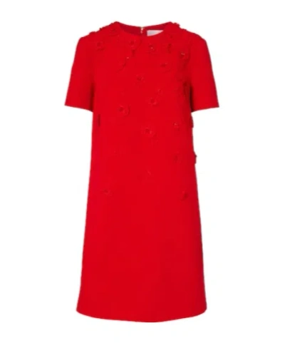 Carolina Herrera Embellished Minidress In Red