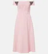 Carolina Herrera Embellished Off-shoulder Midi Dress In Pink