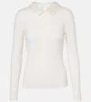 Carolina Herrera Embroidered-collar Knit Wool Top In Ivory
