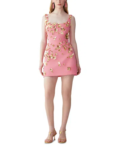 Carolina Herrera Embellished Silk Dress In Pink