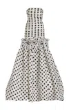 Carolina Herrera Embellished Silk Mermaid Gown In Black,white
