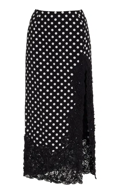 CAROLINA HERRERA EMBELLISHED SILK MIDI SKIRT