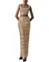 Carolina Herrera Embellished Thin Strap Scoop Neck Gown In Gold