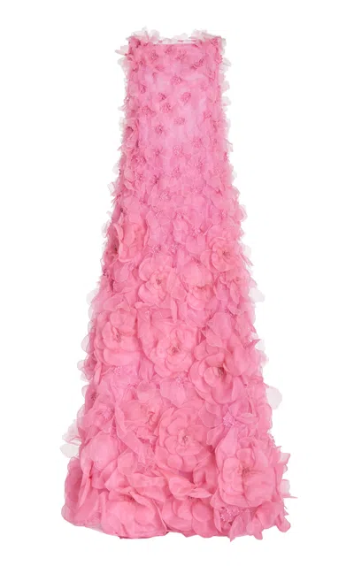 Carolina Herrera Embellished Tulle Gown In Pink