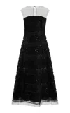 Carolina Herrera Embellished Tulle Midi Dress In Black