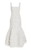 Carolina Herrera Embellished Tulle Midi Dress In White