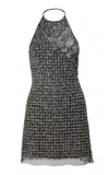 Carolina Herrera Embellished Nylon Tulle Mini Dress In Black