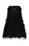 Carolina Herrera Embellished Tulle Mini Dress In Black