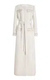 Carolina Herrera Embellished Tweed Coat In Ivory