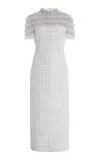 Carolina Herrera Embellished Tweed Midi Dress In Ivory