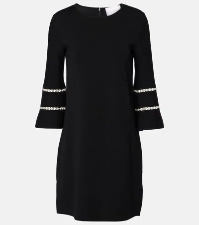 CAROLINA HERRERA EMBELLISHED WOOL-BLEND MINIDRESS