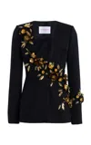 Carolina Herrera Embellished Wool Jacket In Black