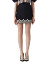 Carolina Herrera Embellished Wool Mini Skirt In Black