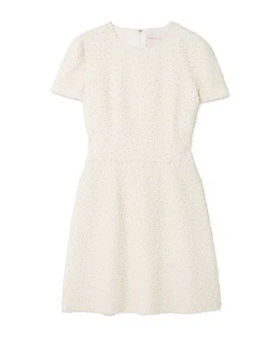 Carolina Herrera Embellished Wool-blend Crepe Mini Dress In White