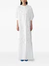 Carolina Herrera Embroidered Button-front Gown In White