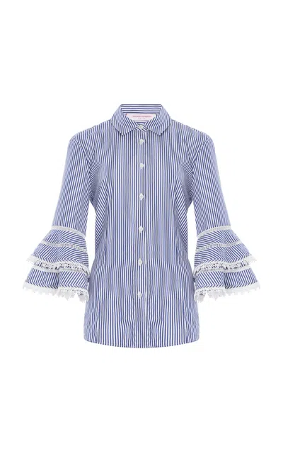 CAROLINA HERRERA EMBROIDERED COTTON SHIRT