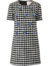 Carolina Herrera Minikleid Mit Hahnentrittmuster In Weiss