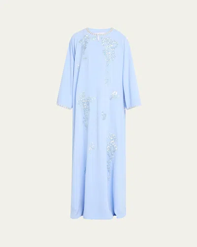 Carolina Herrera Embroidered Maxi Caftan Dress