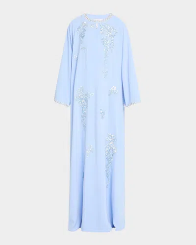 CAROLINA HERRERA EMBROIDERED MAXI CAFTAN DRESS