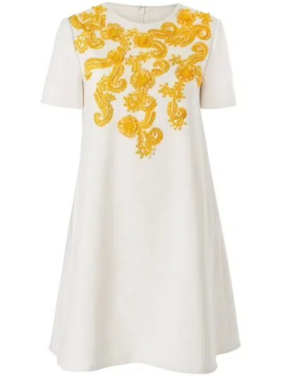 CAROLINA HERRERA EMBROIDERED MINI DRESS