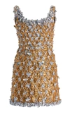 CAROLINA HERRERA EMBROIDERED MINI DRESS