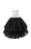 Carolina Herrera Embroidered Nylon Tulle Tea-length Dress In Multi