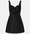 Carolina Herrera Crystal Heart Sleeveless Mini Dress In Black