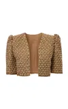 Carolina Herrera Embroidered Silk Organza Cropped Jacket In Multi