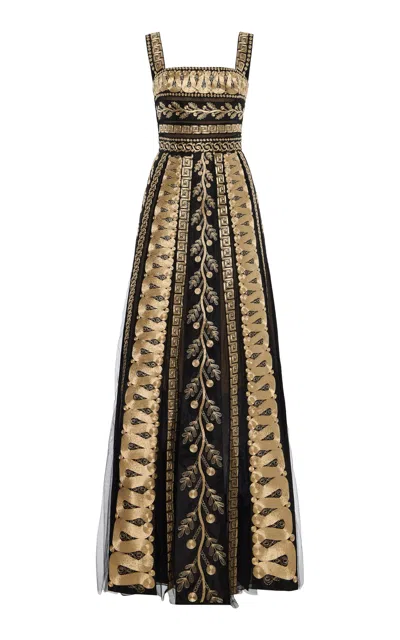 Carolina Herrera Embroidered Tulle A-line Gown
