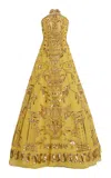 Carolina Herrera Embroidered Tulle Ball Gown In Gray