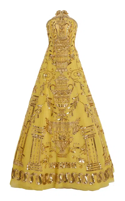 Carolina Herrera Embroidered Tulle Ball Gown