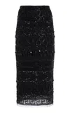 Carolina Herrera Embroidered Tulle  Skirt In Black