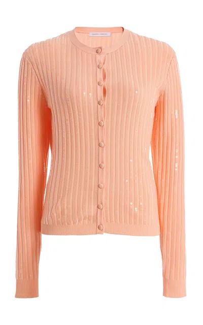 Carolina Herrera Embroidered Viscose Cardigan In Pink